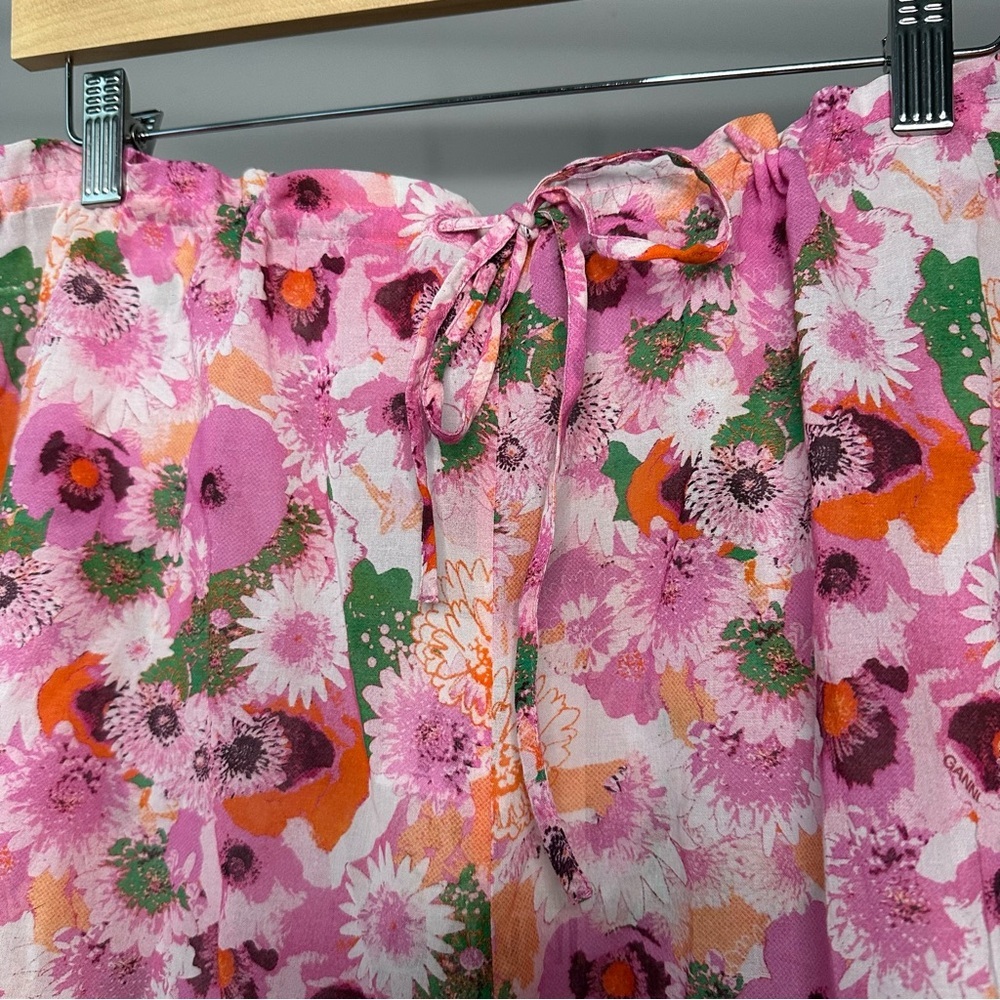 NWT GANNI 100% Organic Cotton Ruffle Shorts in Sugar Plum Size 40 / Size… - Picture 4 of 10